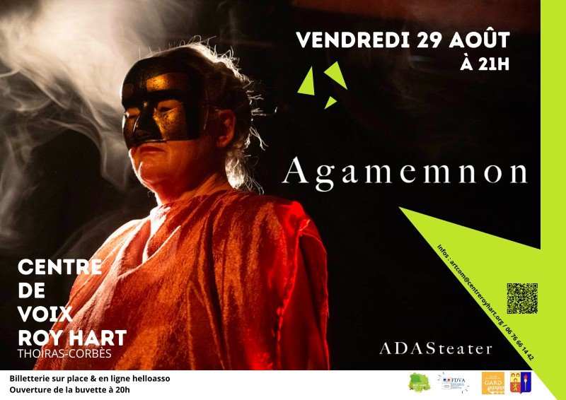 Spectacle théâtrale AGAMEMNON, joué par Fia Adler Sandblad en suédois